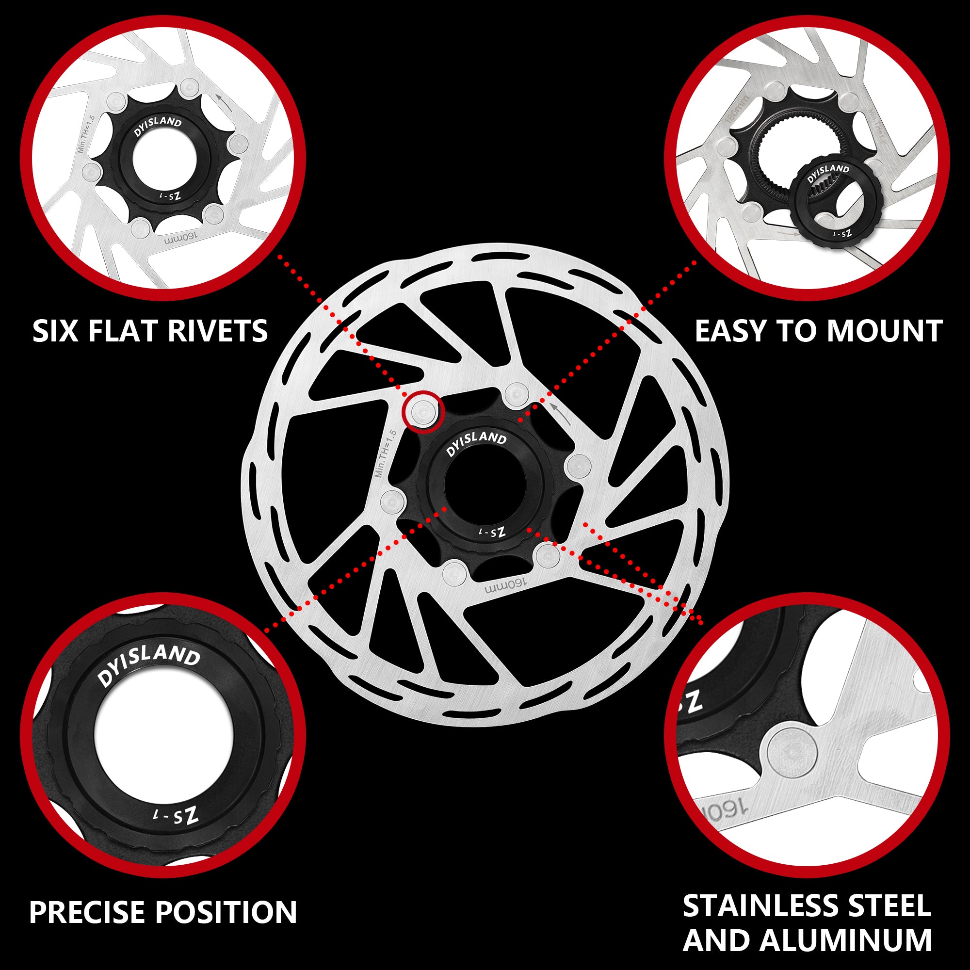 DYISLAND Bicycle Brake Rotor CenterLock Disc Brake Rotor