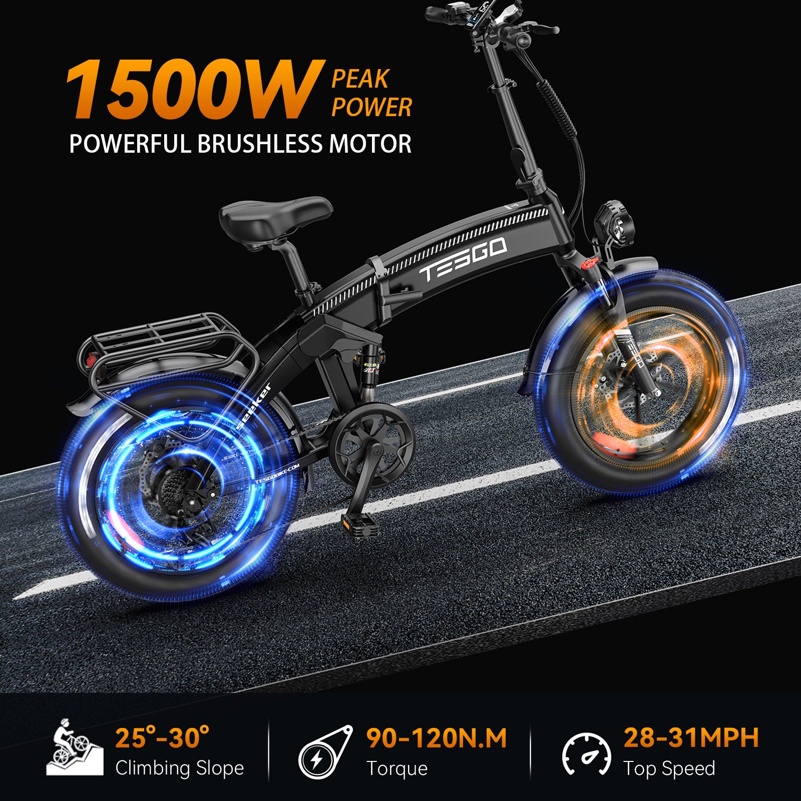 TESGO Seeker Pro Folding Electric Bike to CA