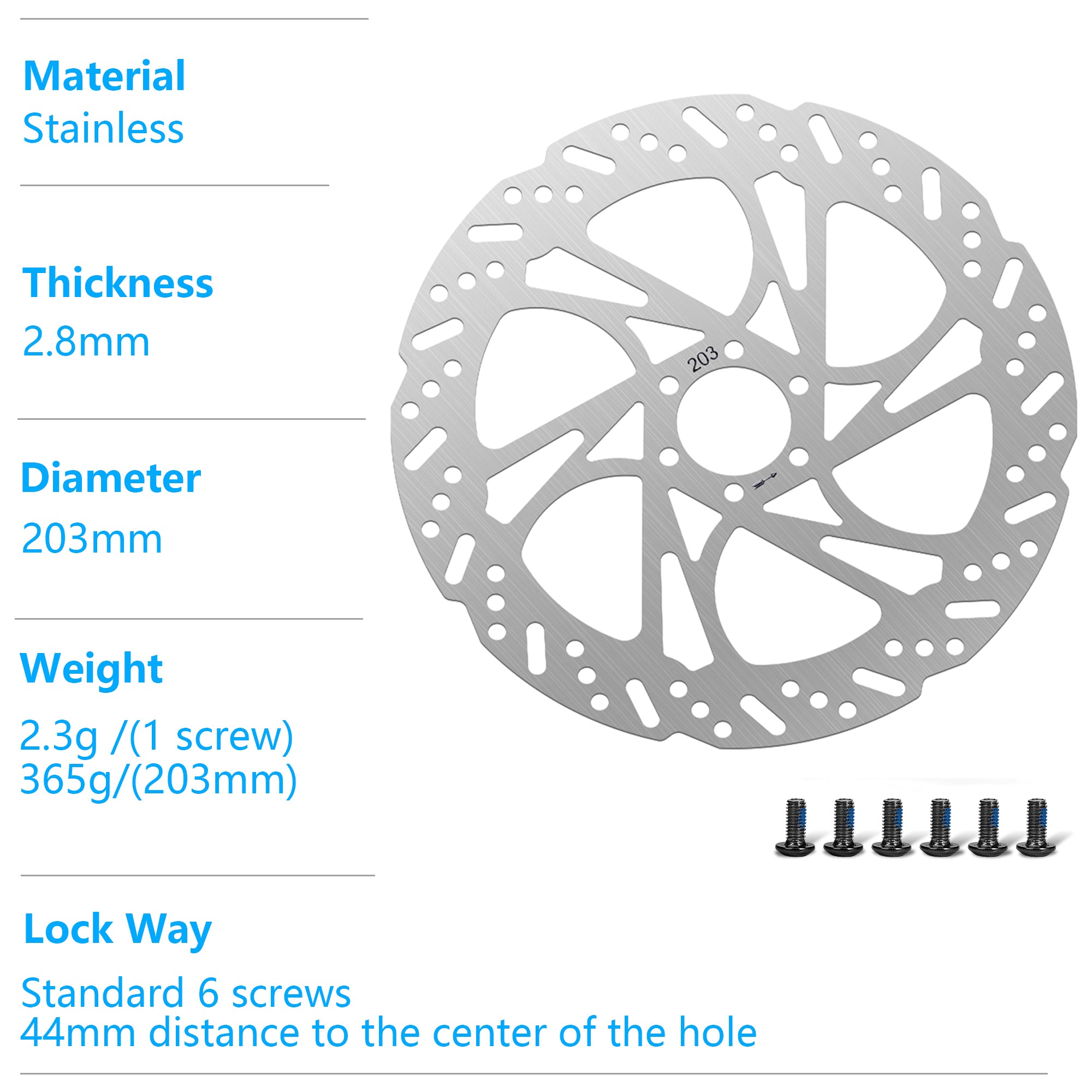 DYISLAND Bicycle Stainless Steel Disc Brake Disc 2.8 Thickness
