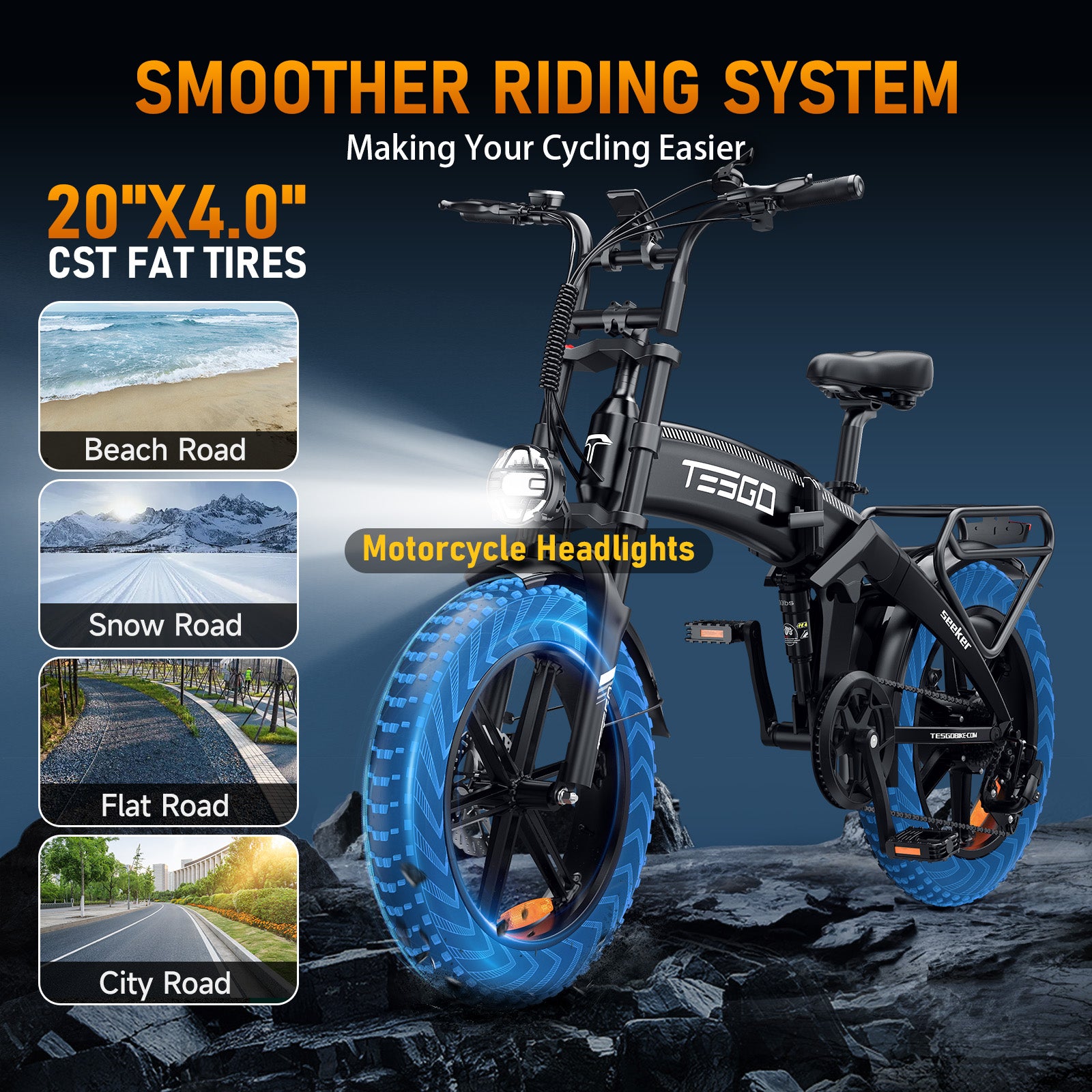 TESGO Seeker Pro Folding Electric Bike to CA