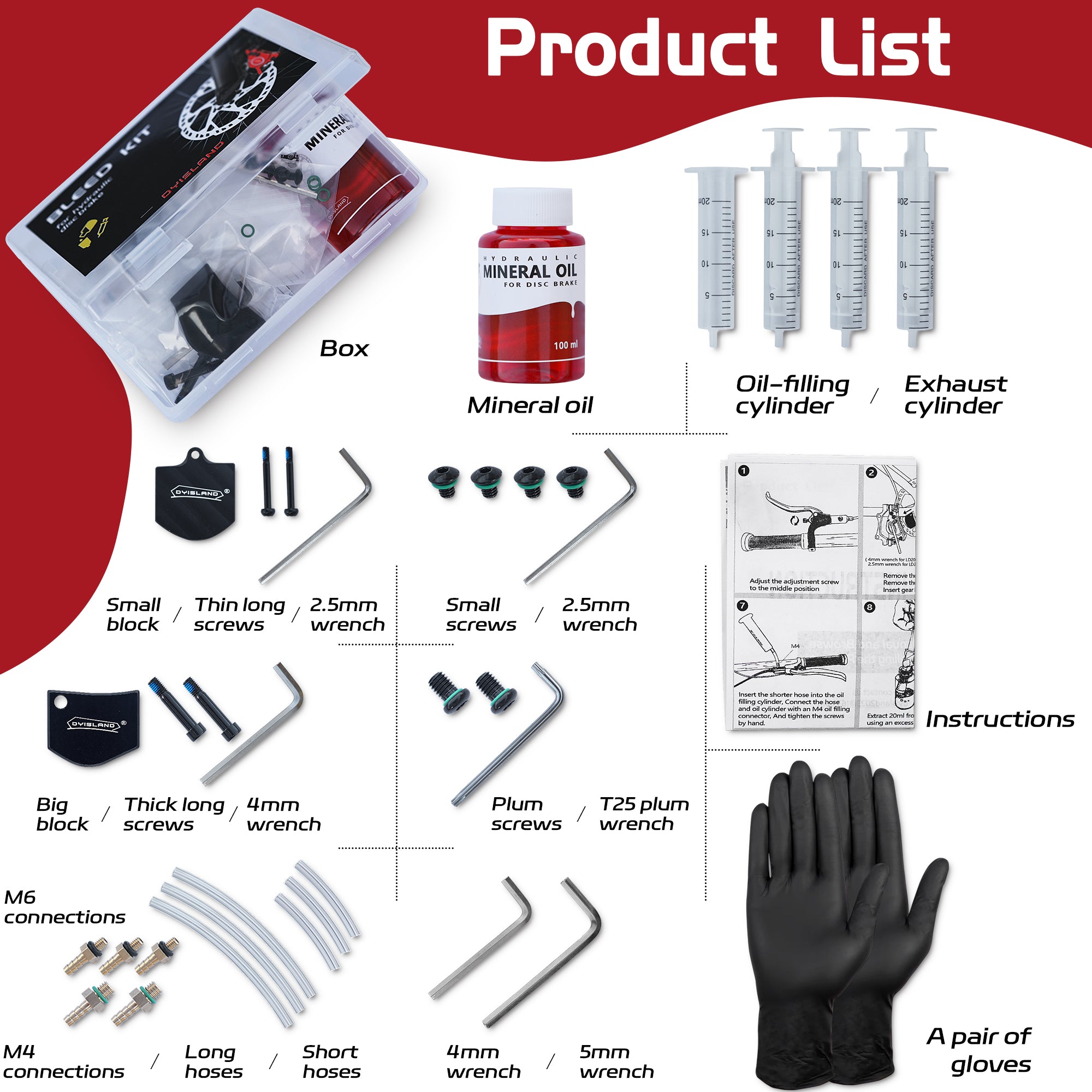 Kit de lubricación para frenos de disco hidráulicos DYISLAND