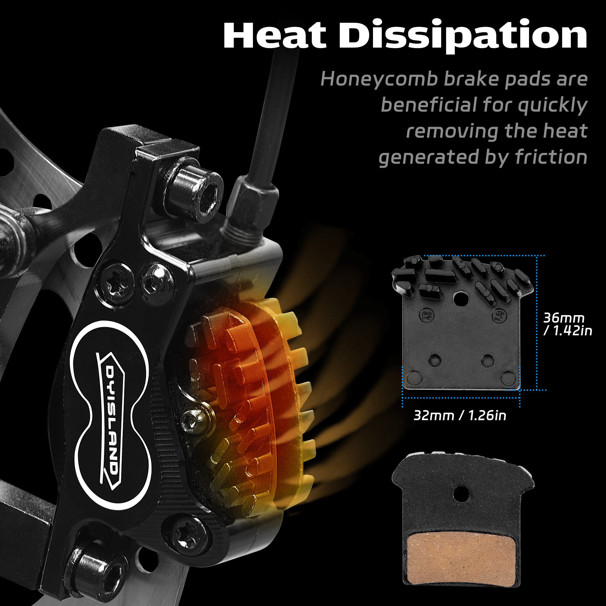 DYISLAND SD-230 4-Piston MTB Hydraulic Disc Brake Set