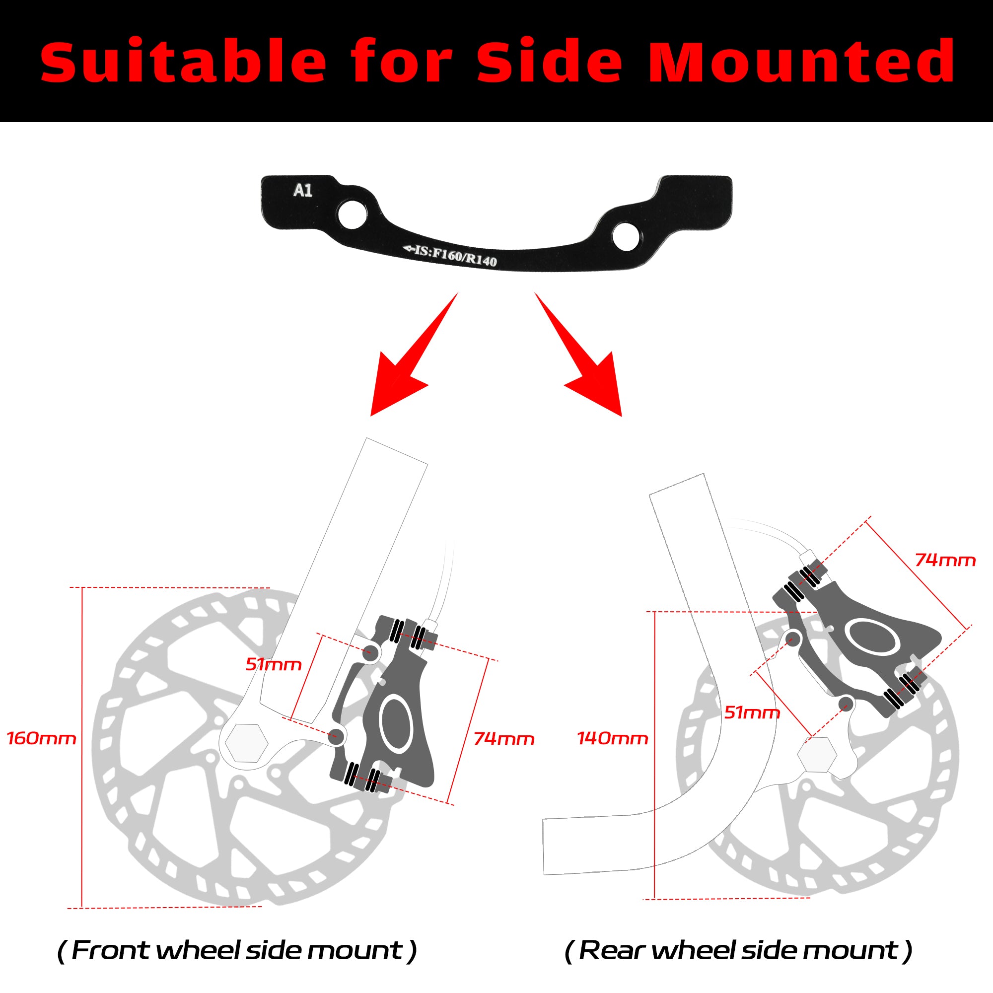 DYISLAND 74mm Standard Brake Bracket