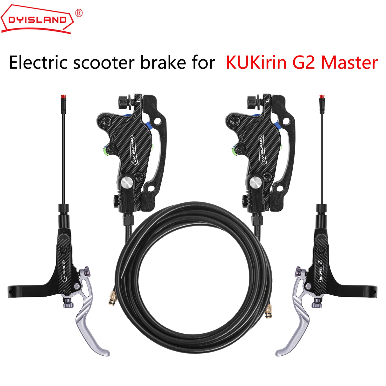 DYISLAND LD-240 Hydraulic Disc Brake Set for KUKirin G2 Master & G2 Max Electric Scooters – 2-Pin Power Cut-Off Brake System