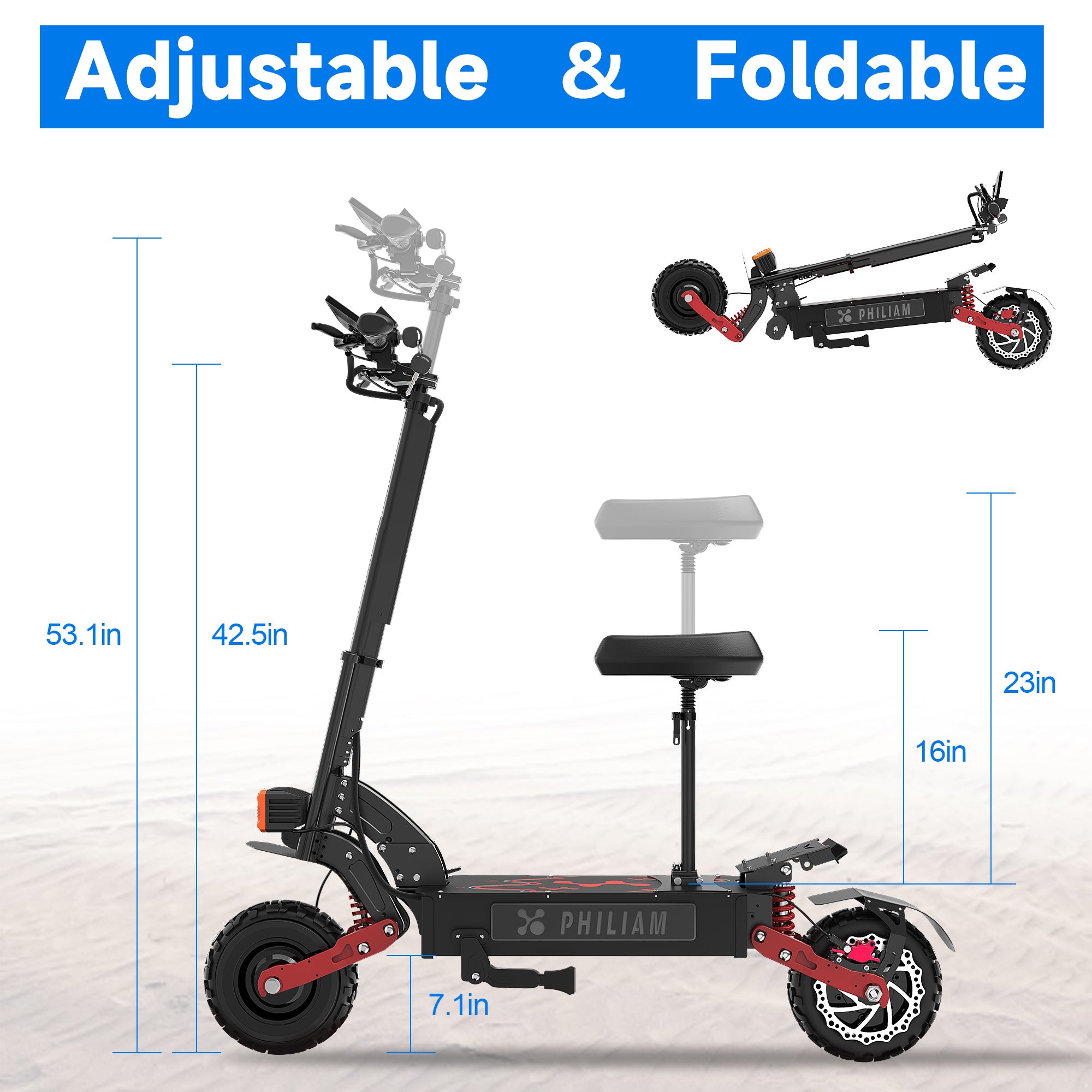 PHILIAM ES8 60V 38Ah  3000W  Dual Motor Scooter