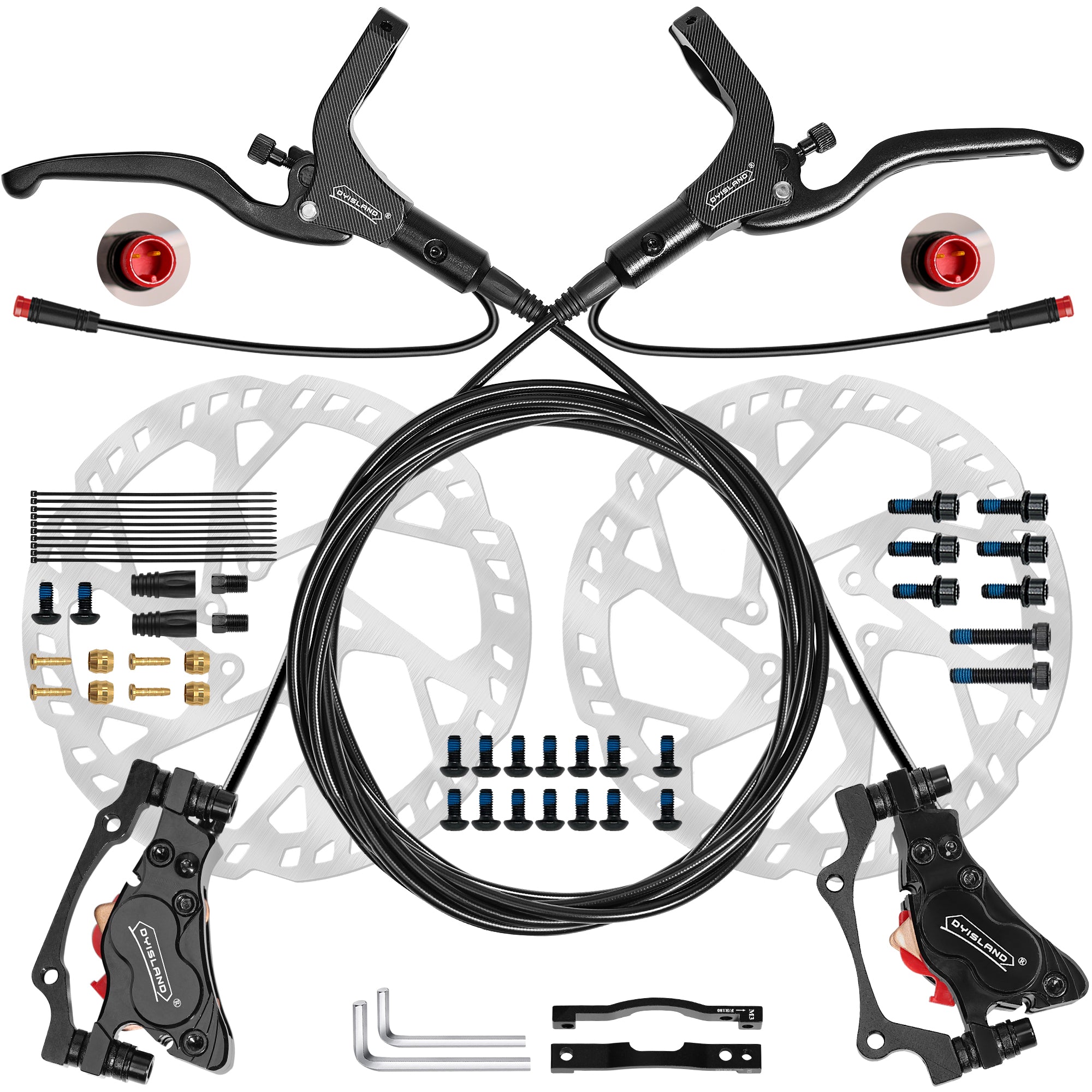 DYISLAND LD4X-300 4-Kolben Hydraulisches Scheibenbremsenset für E-Bike 