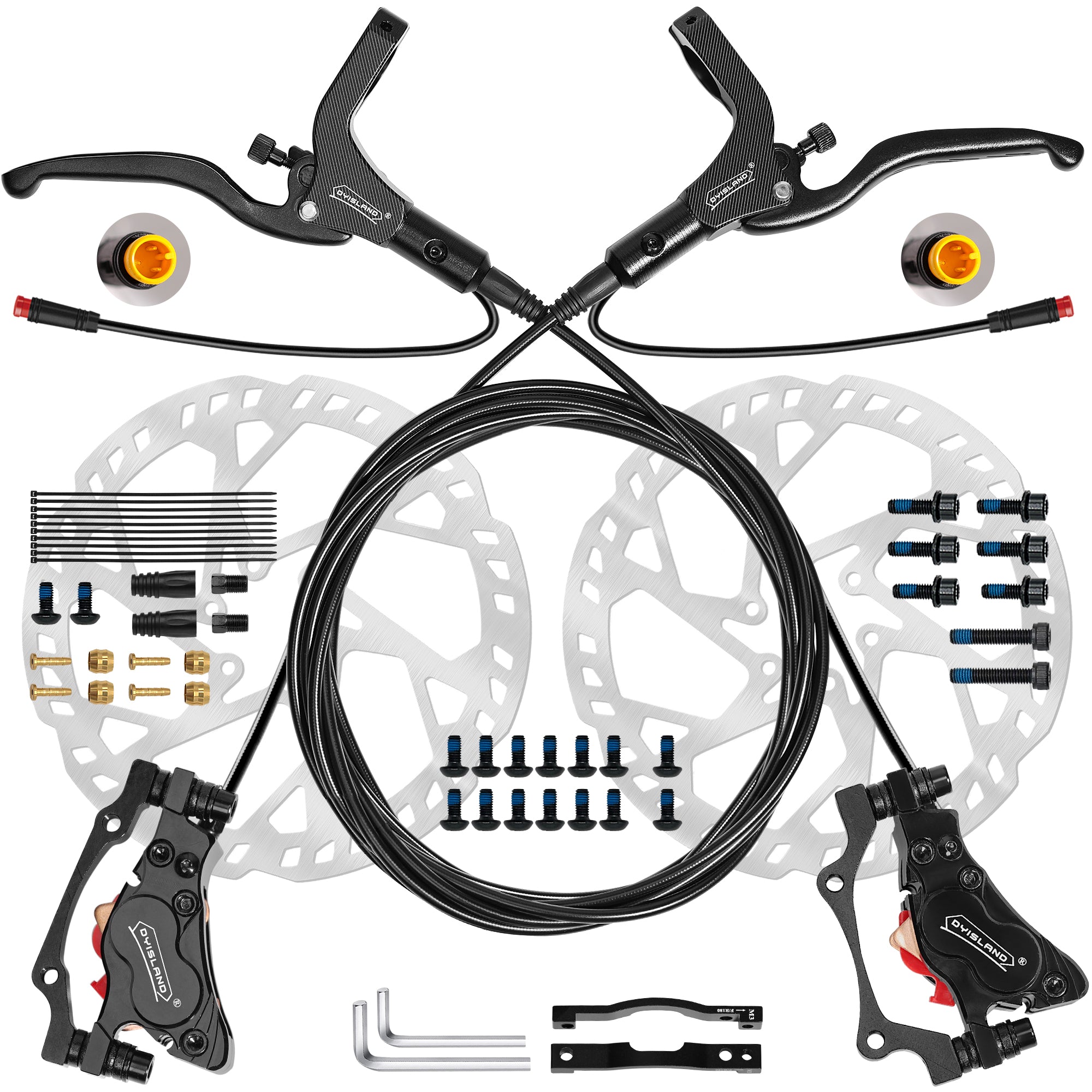 DYISLAND LD4X-300 4-Kolben Hydraulisches Scheibenbremsenset für E-Bike 