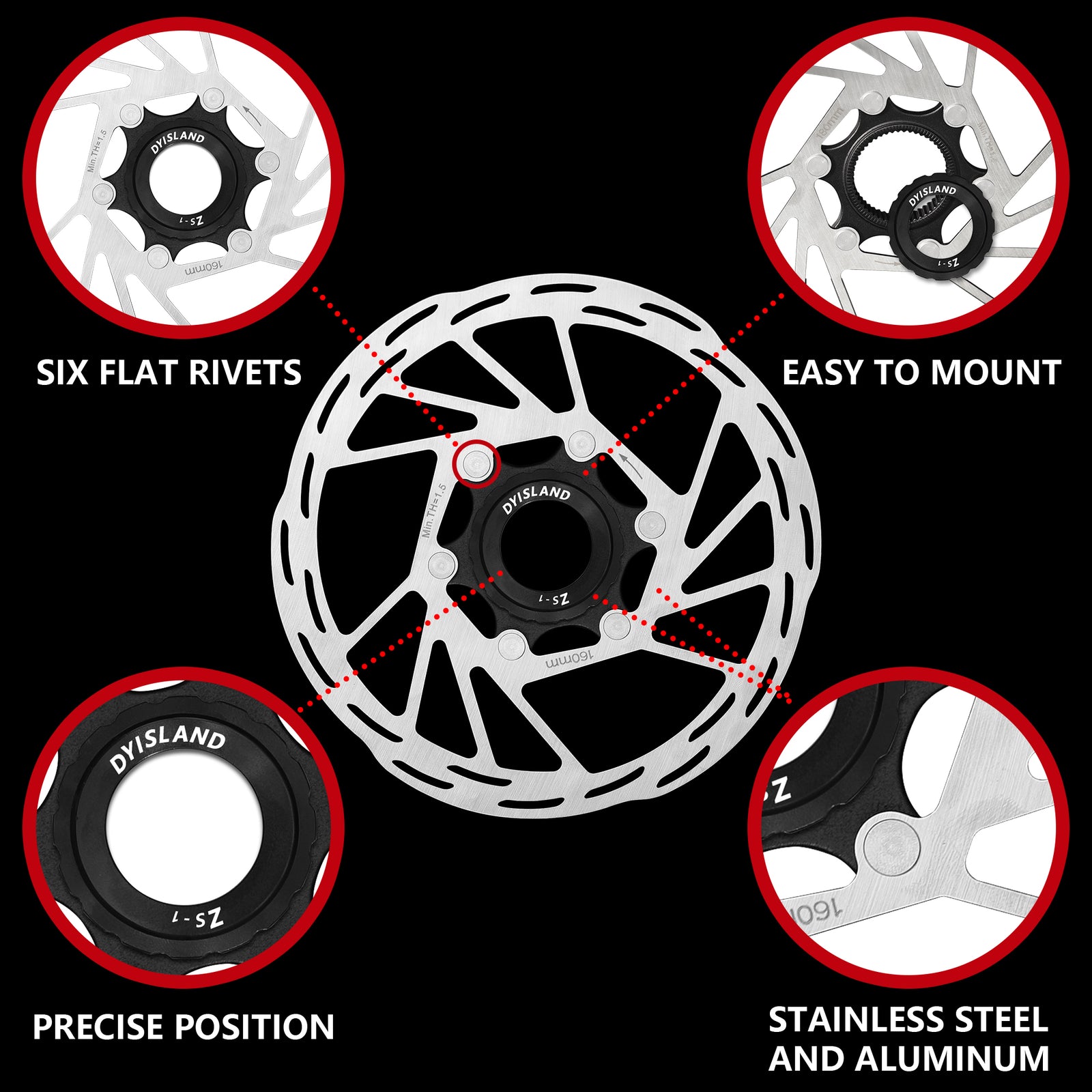 DYISLAND Bicycle Brake Rotor CenterLock Disc Brake Rotor