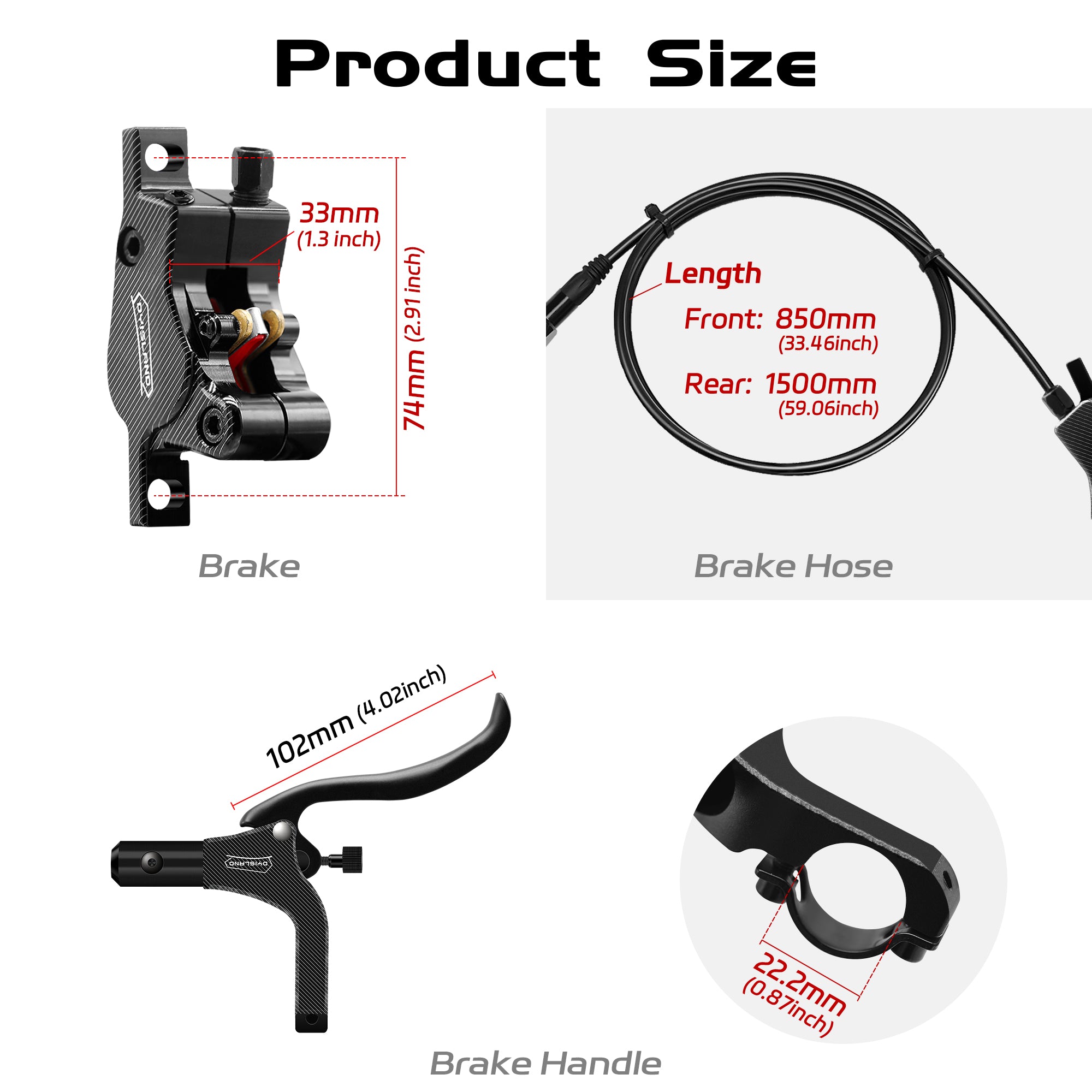 DYISLAND SD-200 2-Kolben Hydraulische Scheibenbremse Set Für MTB/Mountainbike