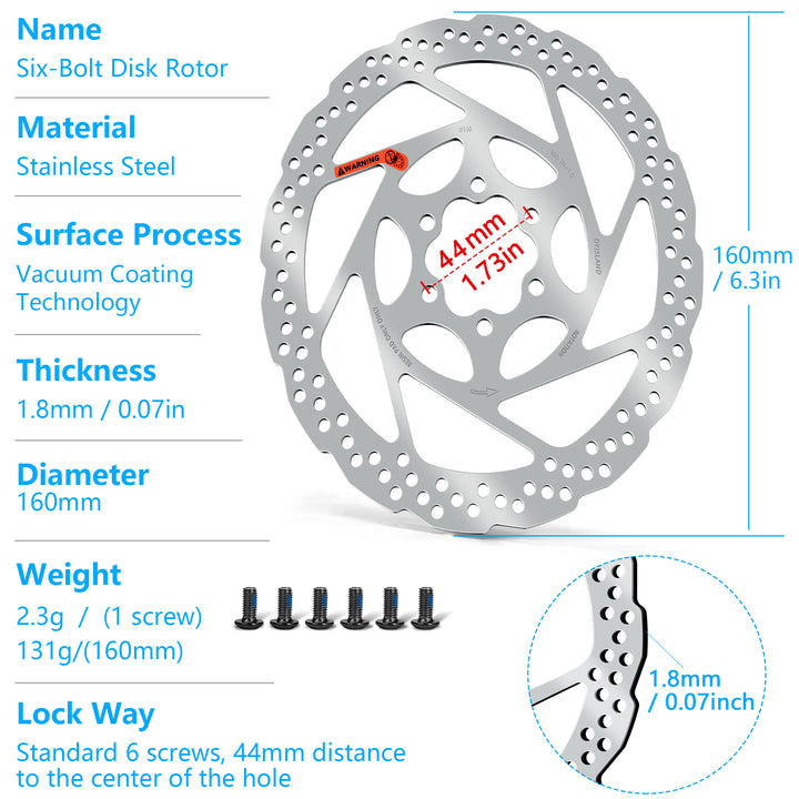 DYISLAND High Quality Orange Label 140mm 160mm 180mm-1.8MM Thickness Bike Disc Brake Rotor