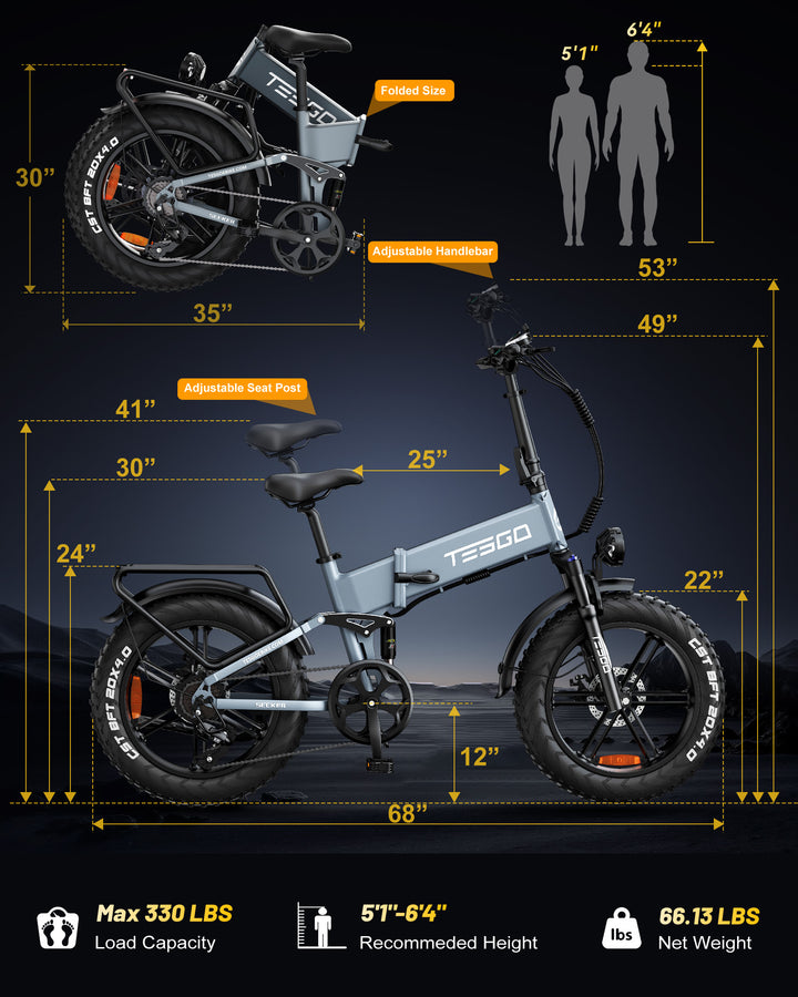 TESGO Seeker Hum Folding Electric Bike to US
