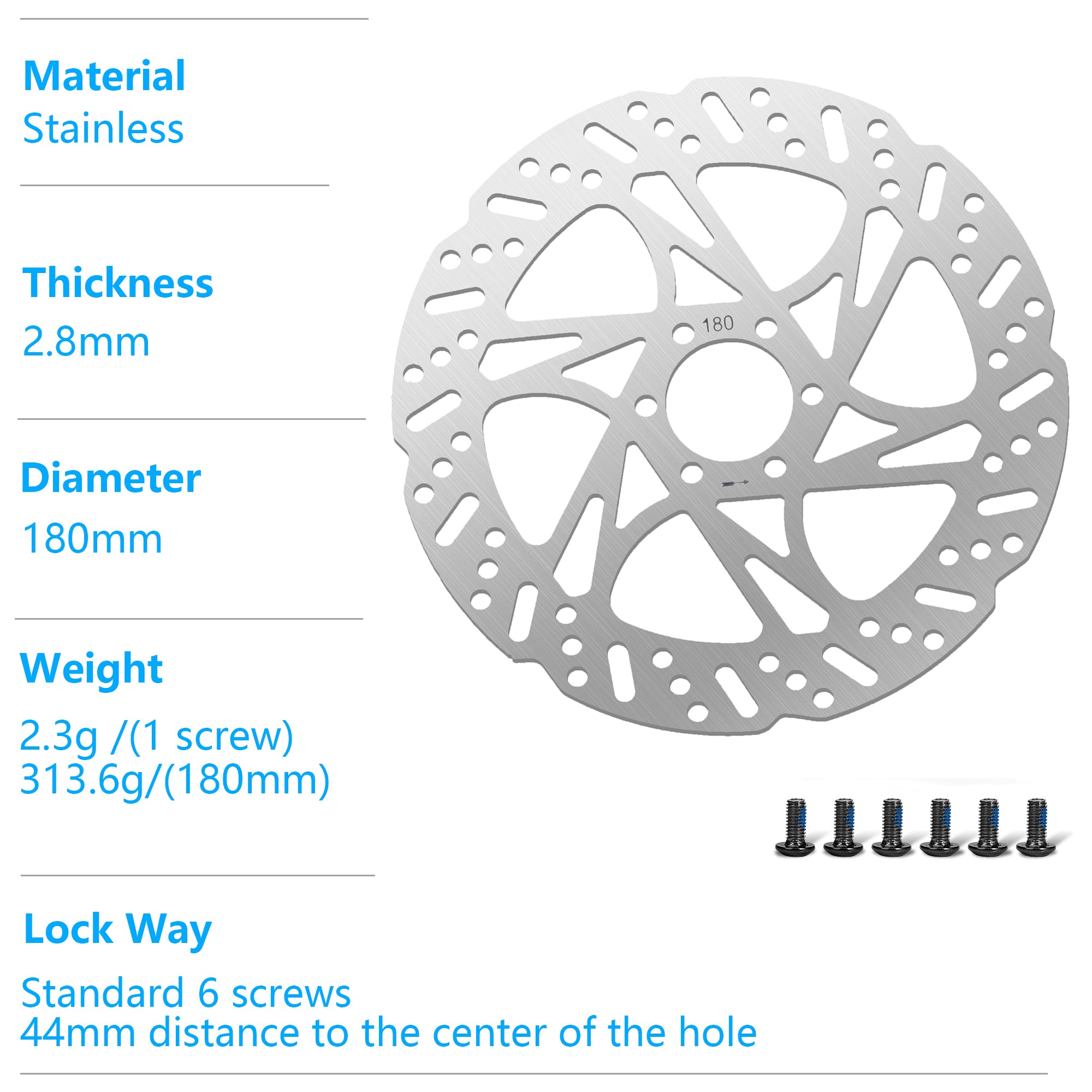 DYISLAND Bicycle Stainless Steel Disc Brake Disc 2.8 Thickness