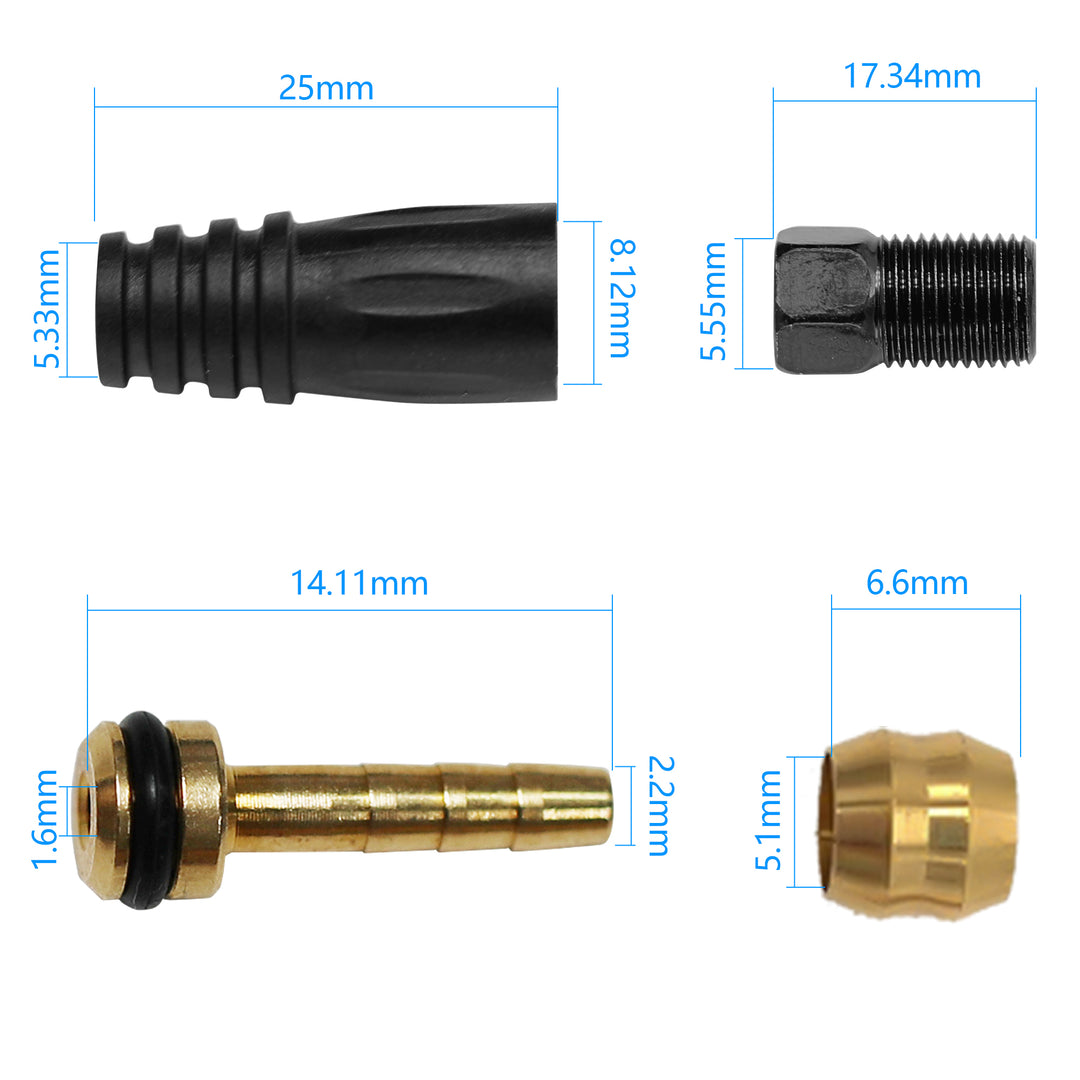 DYISLAND  DH09  Copper sleeve copper needle, rubber sleeve and locking screw set