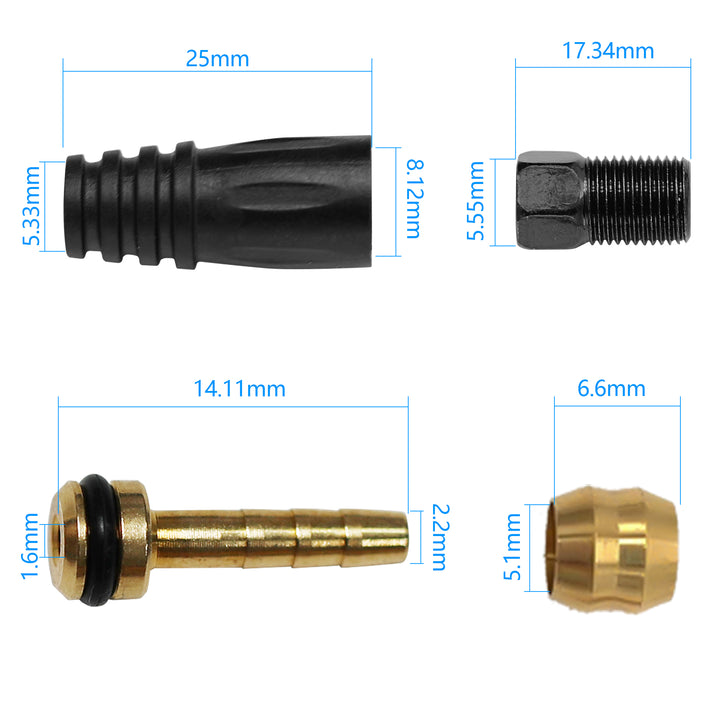 DYISLAND  DH09  Copper sleeve copper needle, rubber sleeve and locking screw set