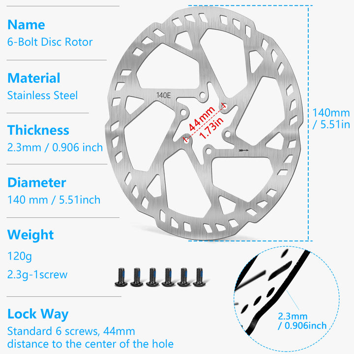 Bicycle Stainless Steel Disc Brake Disc 2.3 Thickness