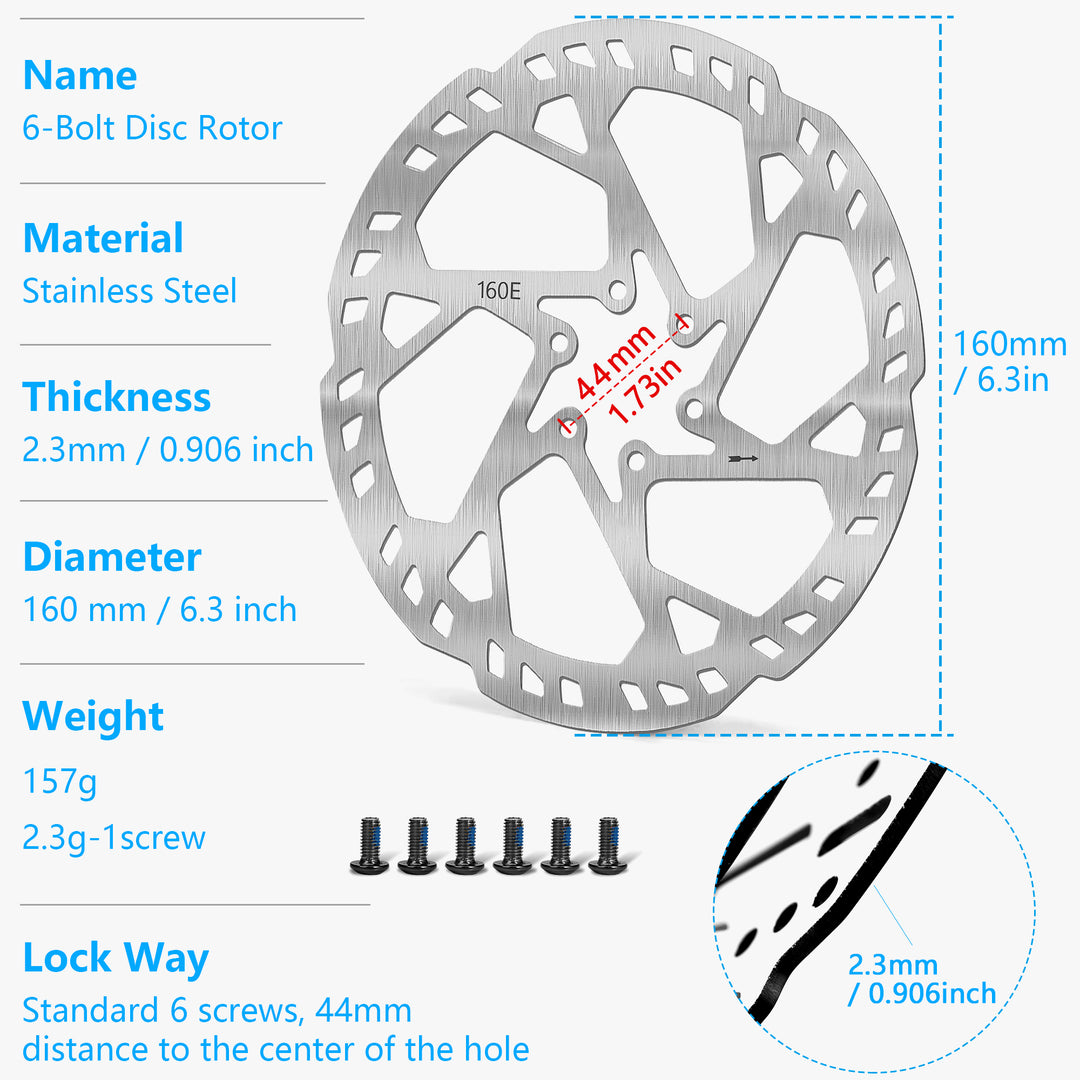 Bicycle Stainless Steel Disc Brake Disc 2.3 Thickness