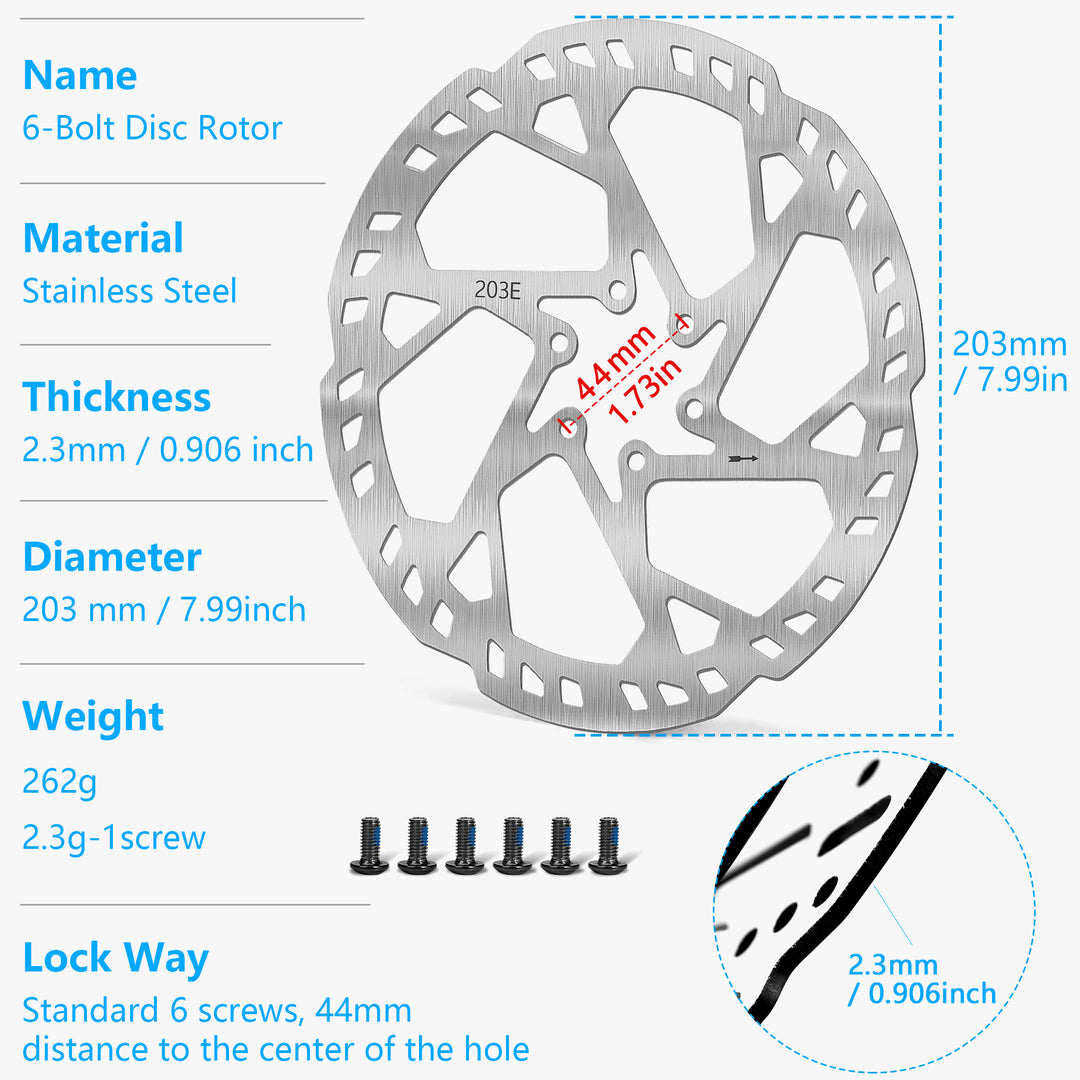 Bicycle Stainless Steel Disc Brake Disc 2.3 Thickness