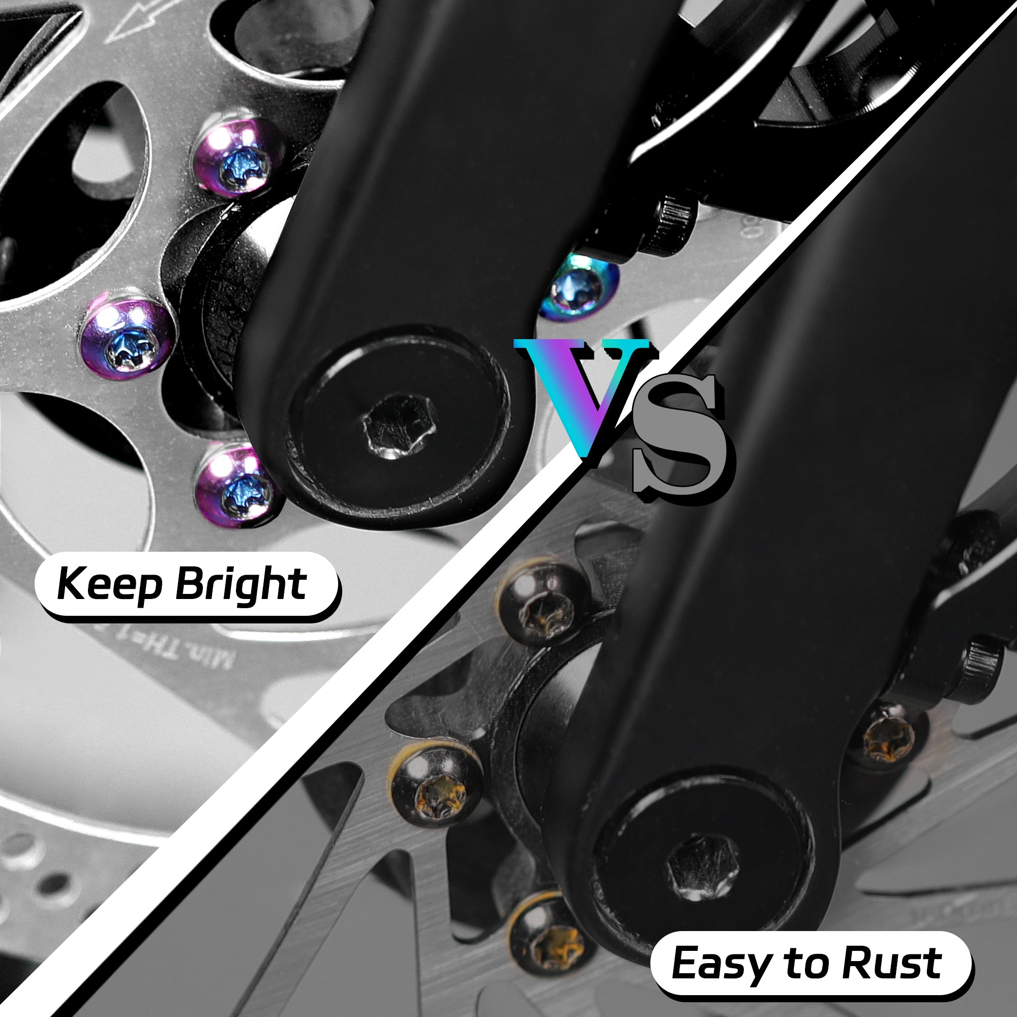 DYISLAND 12Pcs Titanium Rotor Bolts, Bike Disc Brake Rotor Screws Bolts, M5x10mm (Colorful)