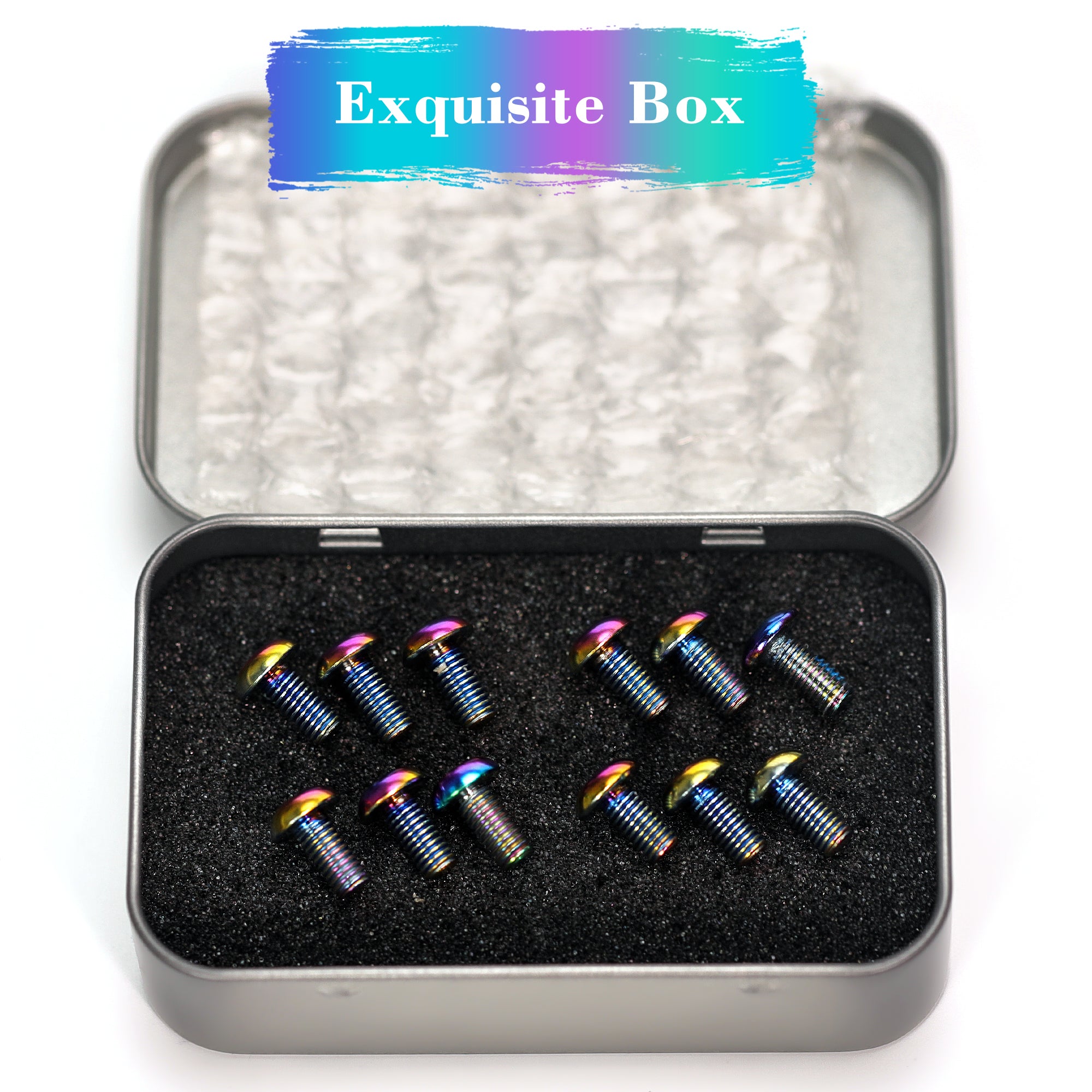 DYISLAND 12Pcs Titanium Rotor Bolts, Bike Disc Brake Rotor Screws Bolts, M5x10mm (Colorful)