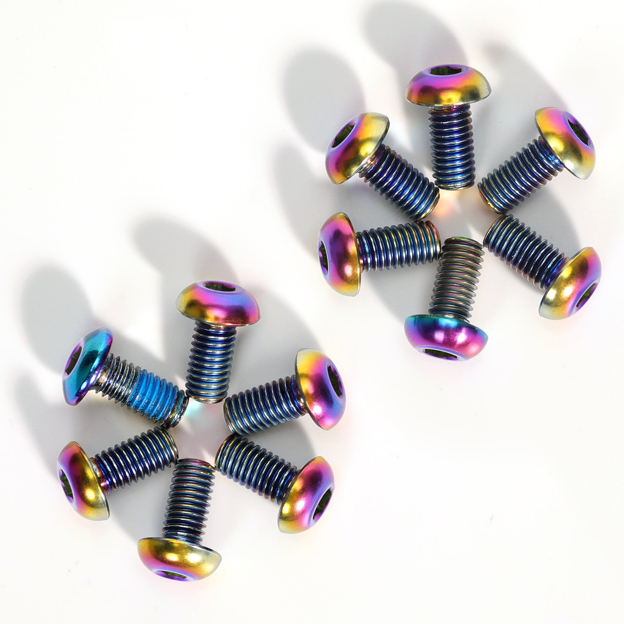 DYISLAND 12Pcs Titanium Rotor Bolts, Bike Disc Brake Rotor Screws Bolts, M5x10mm (Colorful)