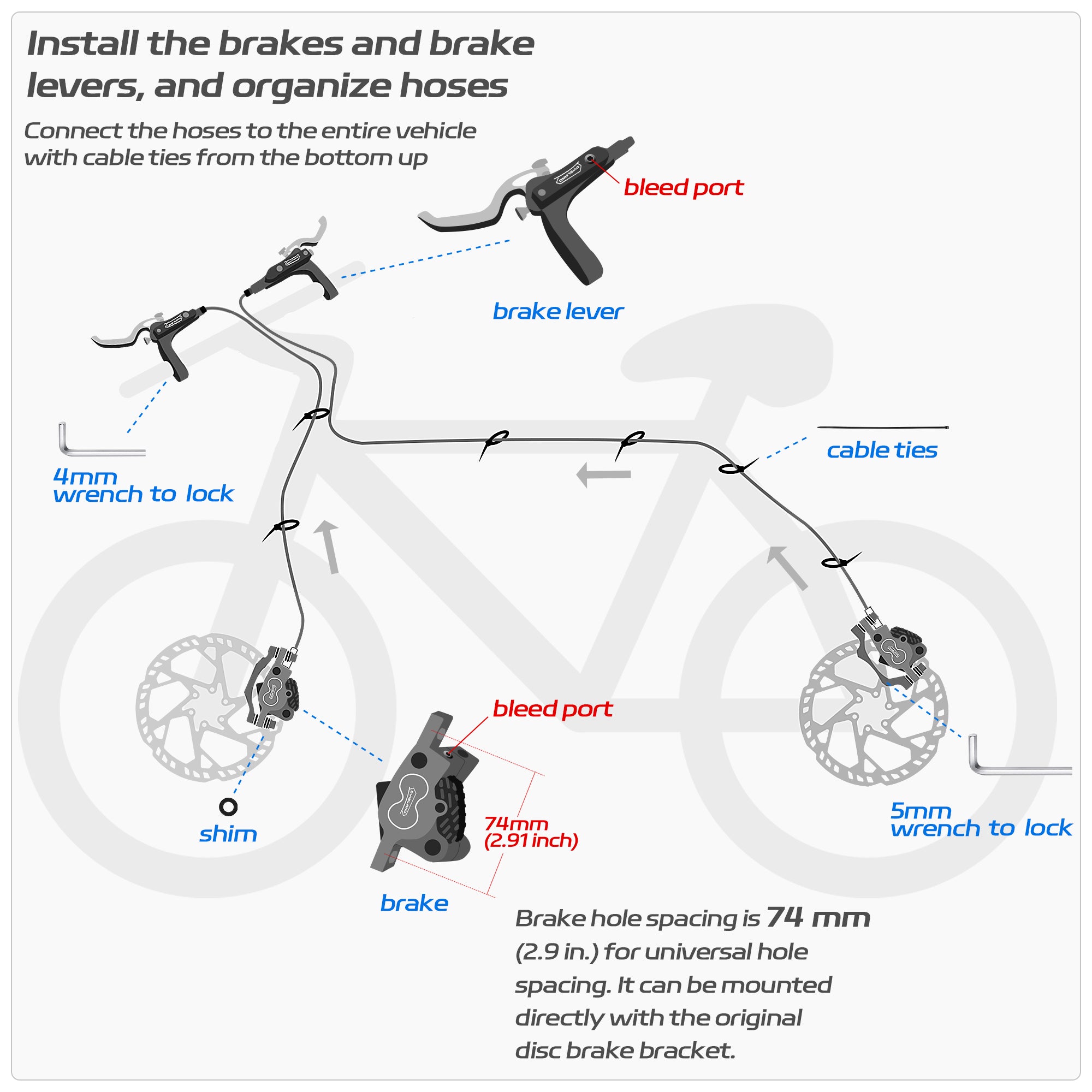 DYISLAND SD-230 4-Piston MTB Hydraulic Disc Brake Set – dyisland