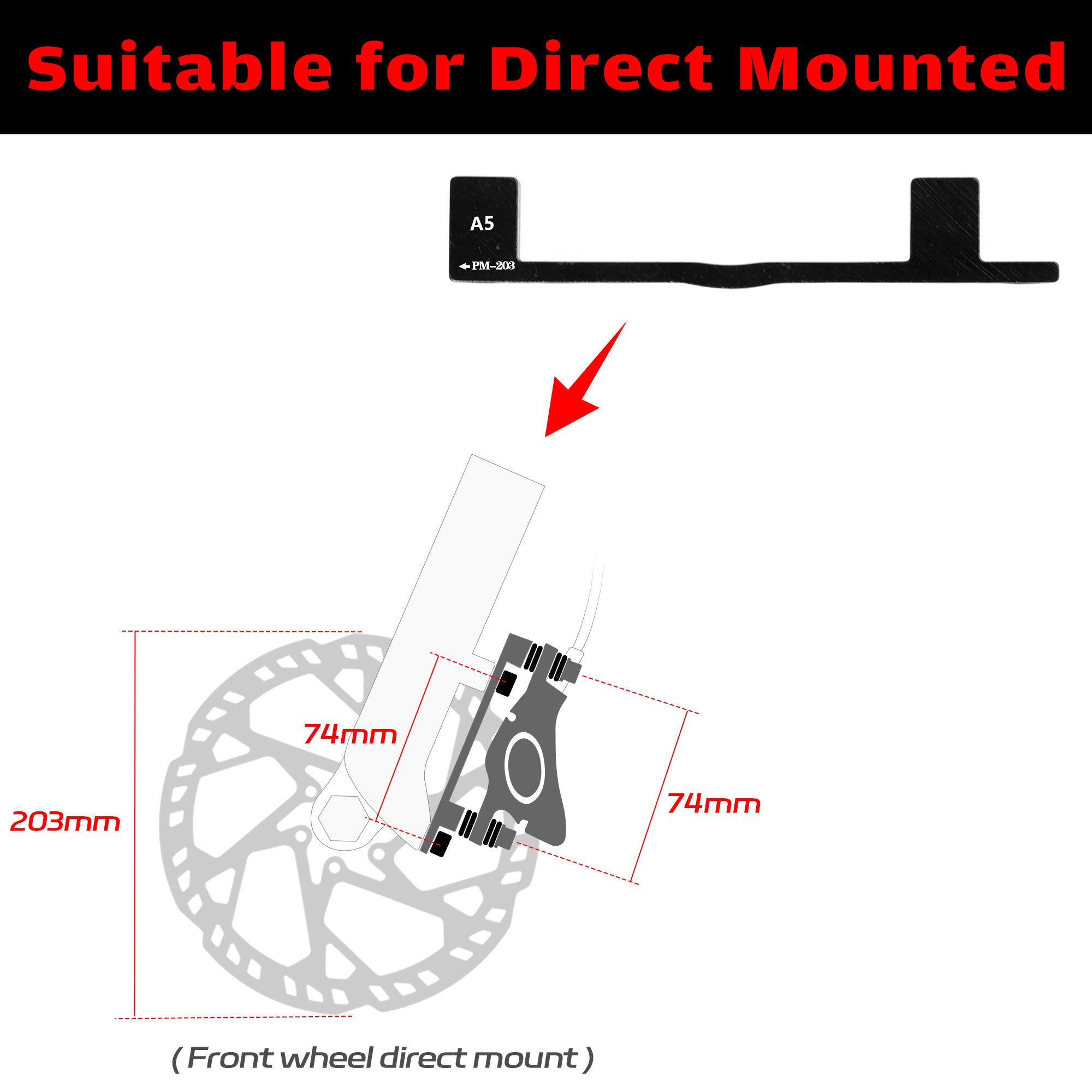DYISLAND 74mm Standard Brake Bracket