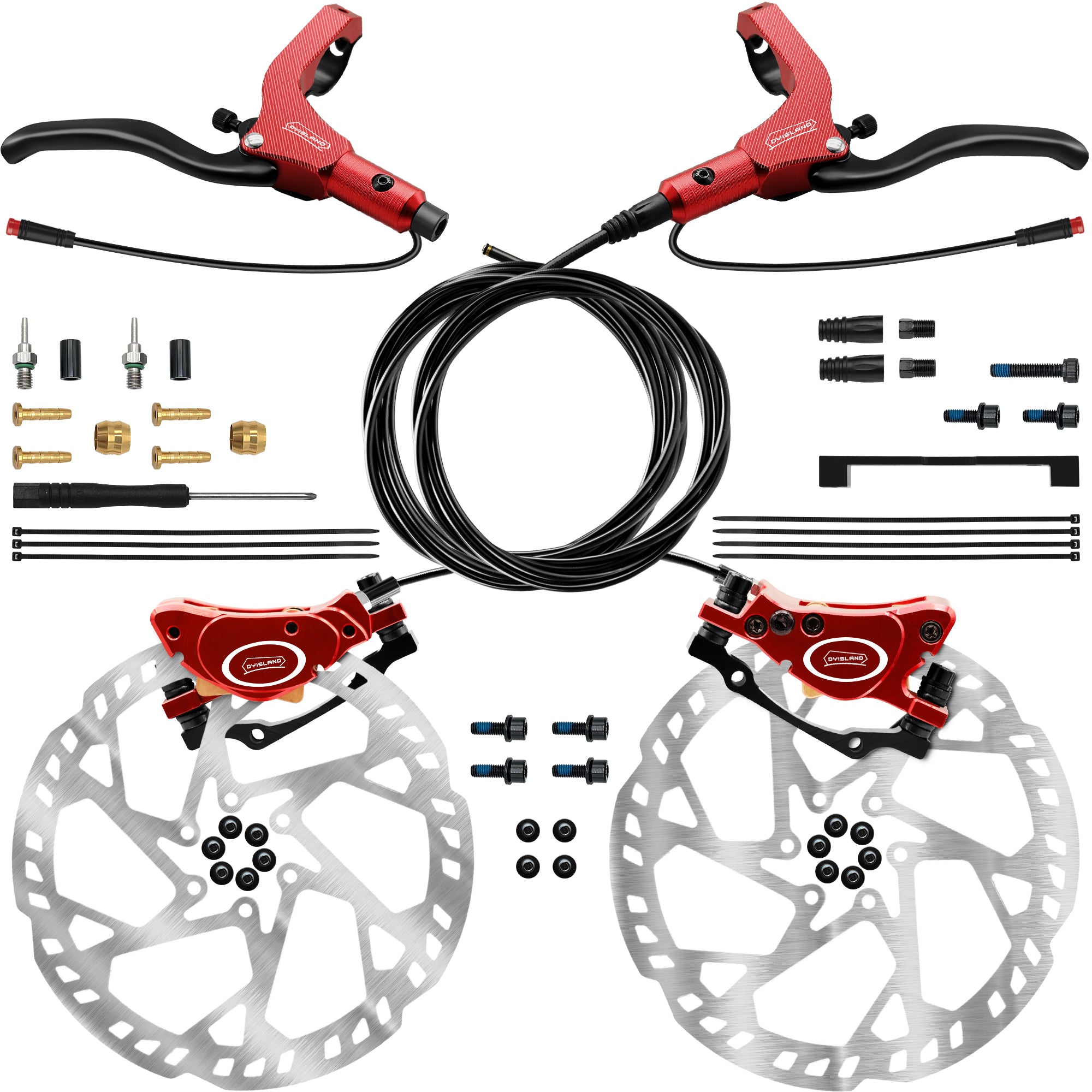 Hydraulic disc hot sale brakes set