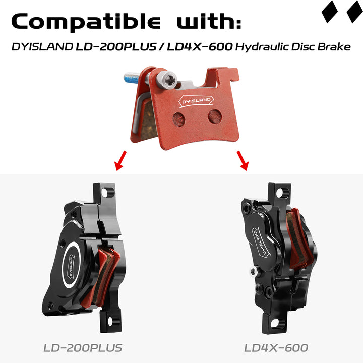 DYISLAND MT600 Electric Bike Disc Brake Pad Two Pairs, Suitable LD-200PLUS LD4X-600