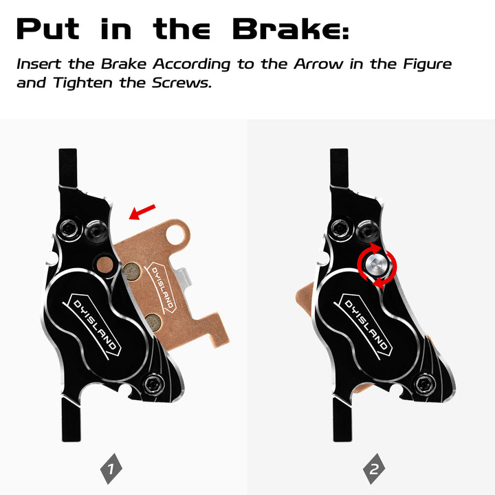 DYISLAND MT600 Electric Bike Disc Brake Pad Two Pairs, Suitable LD-200PLUS LD4X-600