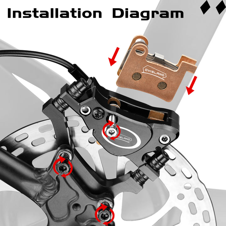 DYISLAND MT600 Electric Bike Disc Brake Pad Two Pairs, Suitable LD-200PLUS LD4X-600