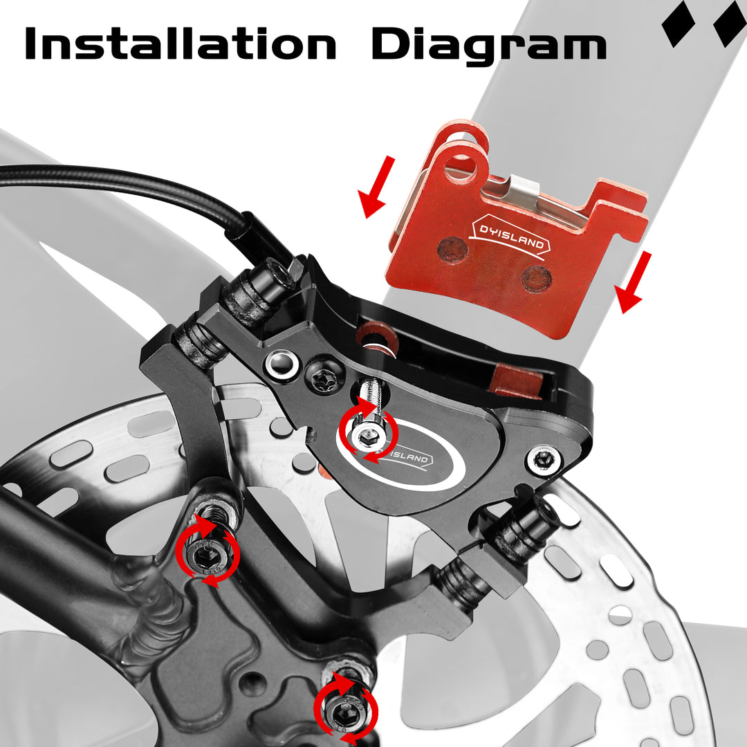 DYISLAND MT600 Electric Bike Disc Brake Pad Two Pairs, Suitable LD-200PLUS LD4X-600