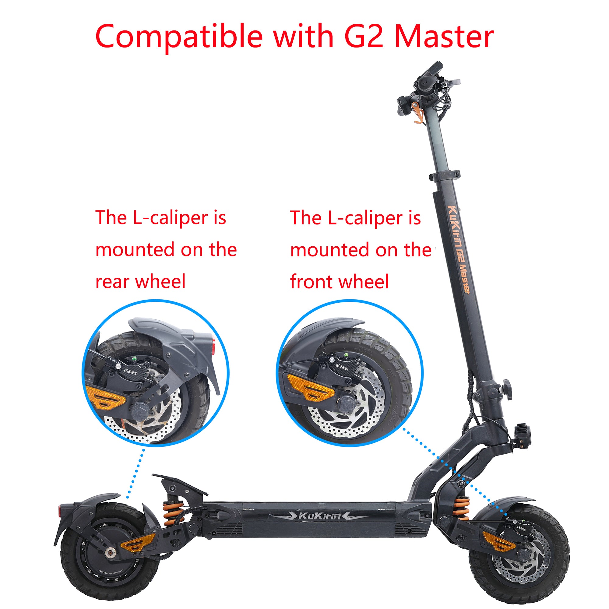 DYISLAND LD-240 Dual-Piston E-Scooters Hydraulic Disc Brake Kit for KUKirin G2 Master / G2 Max Electric Scooters