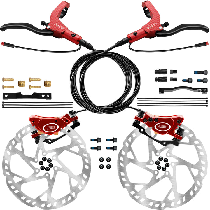 DYISLAND LD-200PLUS E-Bike 2-Pistons Hydraulic Disc Brake Set 2-PIN Power-Off Electric Induction Control System Hydraulic Brake Sets