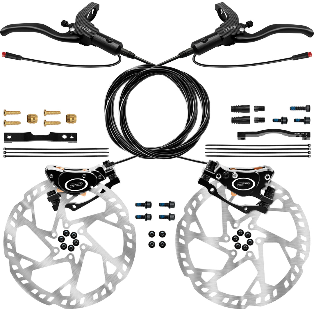 DYISLAND LD-200PLUS E-Bike 2-Pistons Hydraulic Disc Brake Set 2-PIN Power-Off Electric Induction Control System Hydraulic Brake Sets