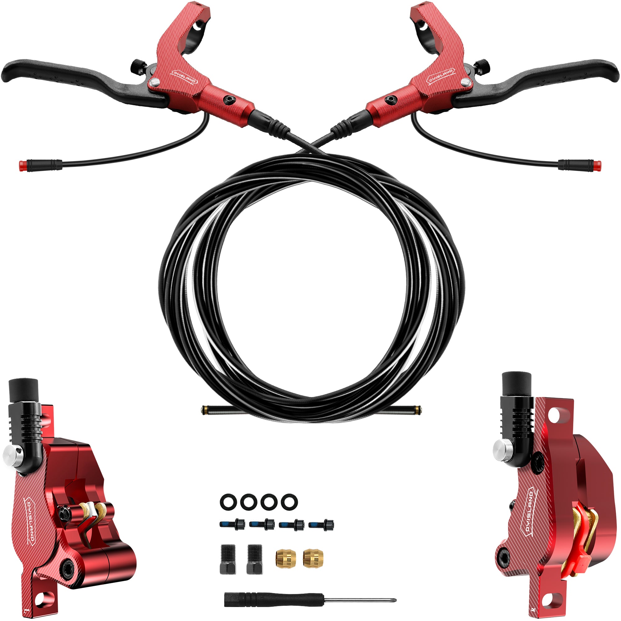 DYISLAND LD-210 2-Pistons Hydraulic Disc Brake Set  For E- Scooter
