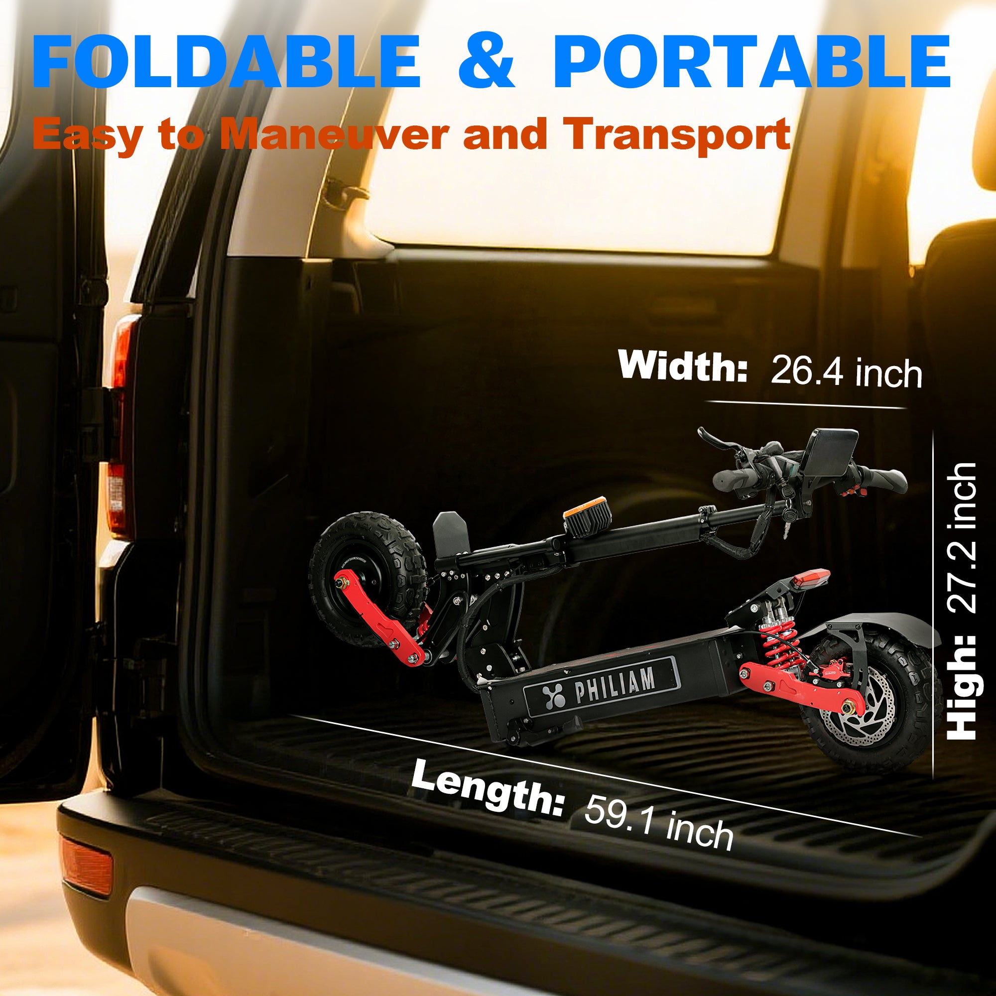 PHILIAM ES8 60V 38Ah  3000W  Dual Motor Scooter