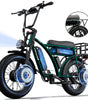 PHILIAM ET9 Dual Motor Electric Bike for Adults, 3000W Peak Power, 52V 50Ah Dual Battery, Up to 200 Miles Range, 31MPH Speed, 20"x4" Fat Tires, Hydraulic Brakes, All-Terrain Cargo E-Bike（EU）