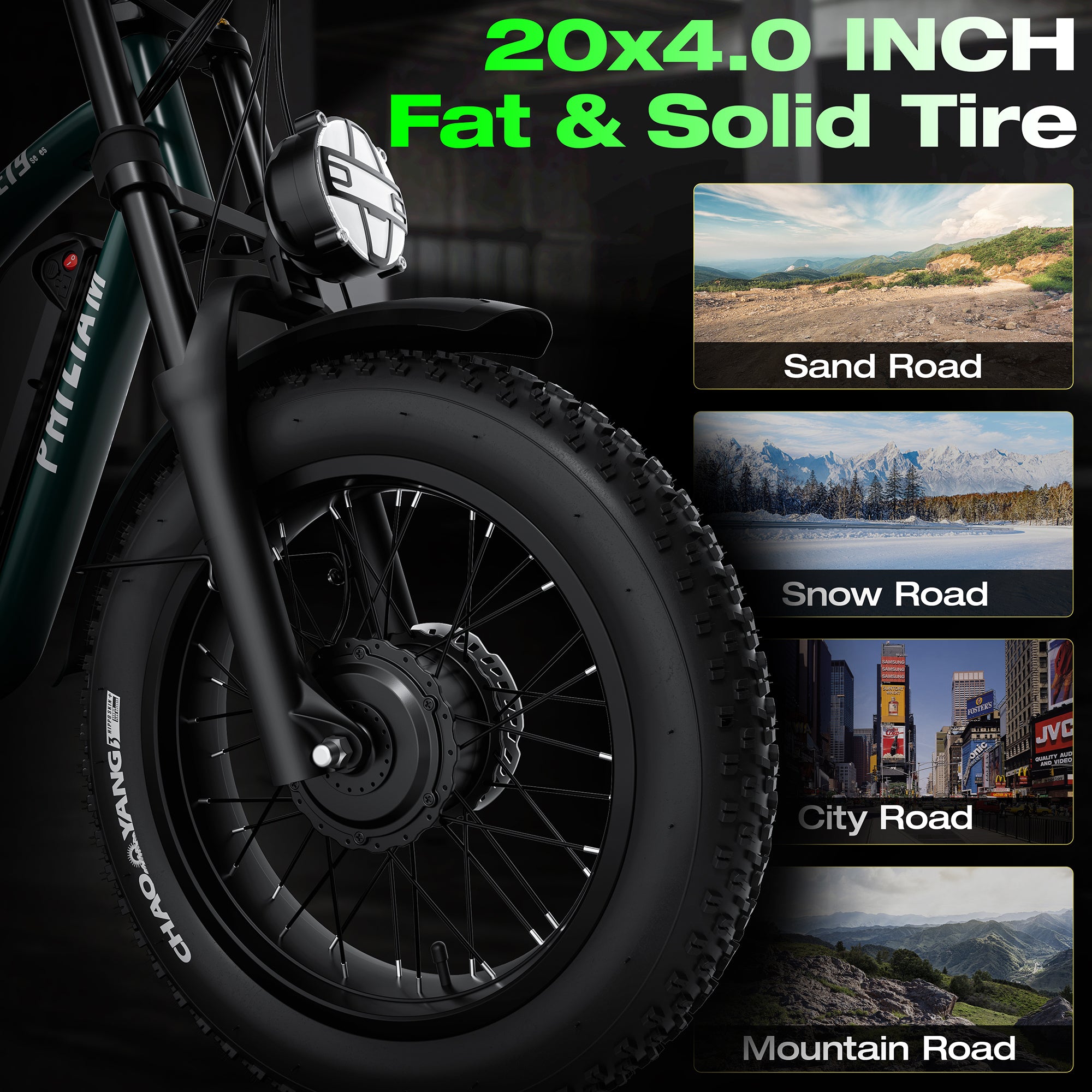 PHILIAM ET9 Dual Motor Electric Bike for Adults, 3000W Peak Power, 52V 50Ah Dual Battery, Up to 200 Miles Range, 31MPH Speed, 20"x4" Fat Tires, Hydraulic Brakes, All-Terrain Cargo E-Bike（EU）