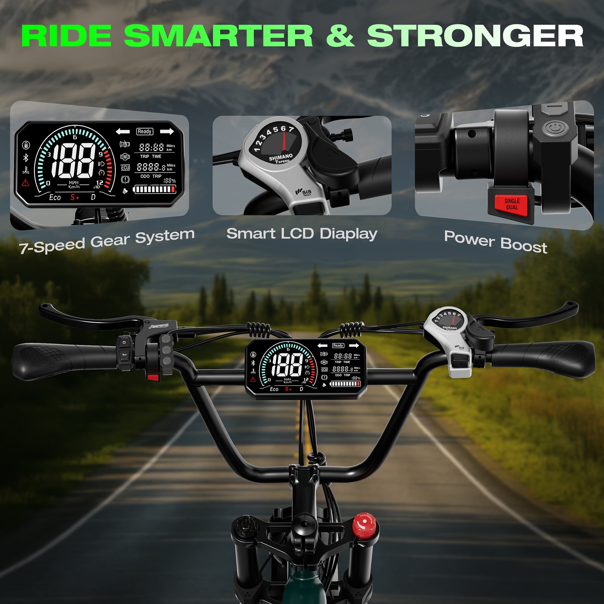 PHILIAM ET9 Dual Motor Electric Bike for Adults, 3000W Peak Power, 52V 50Ah Dual Battery, Up to 200 Miles Range, 31MPH Speed, 20"x4" Fat Tires, Hydraulic Brakes, All-Terrain Cargo E-Bike（EU）