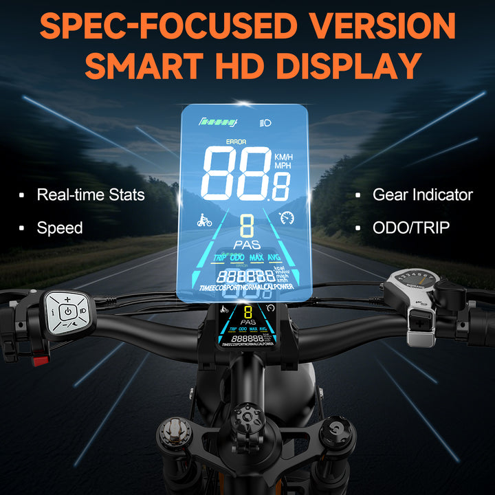 Philiam FX1 52V 32/23AH Battery, 5000W/3000W Peak Dual Motor 26”Fat Tire Full Suspension E-Bike