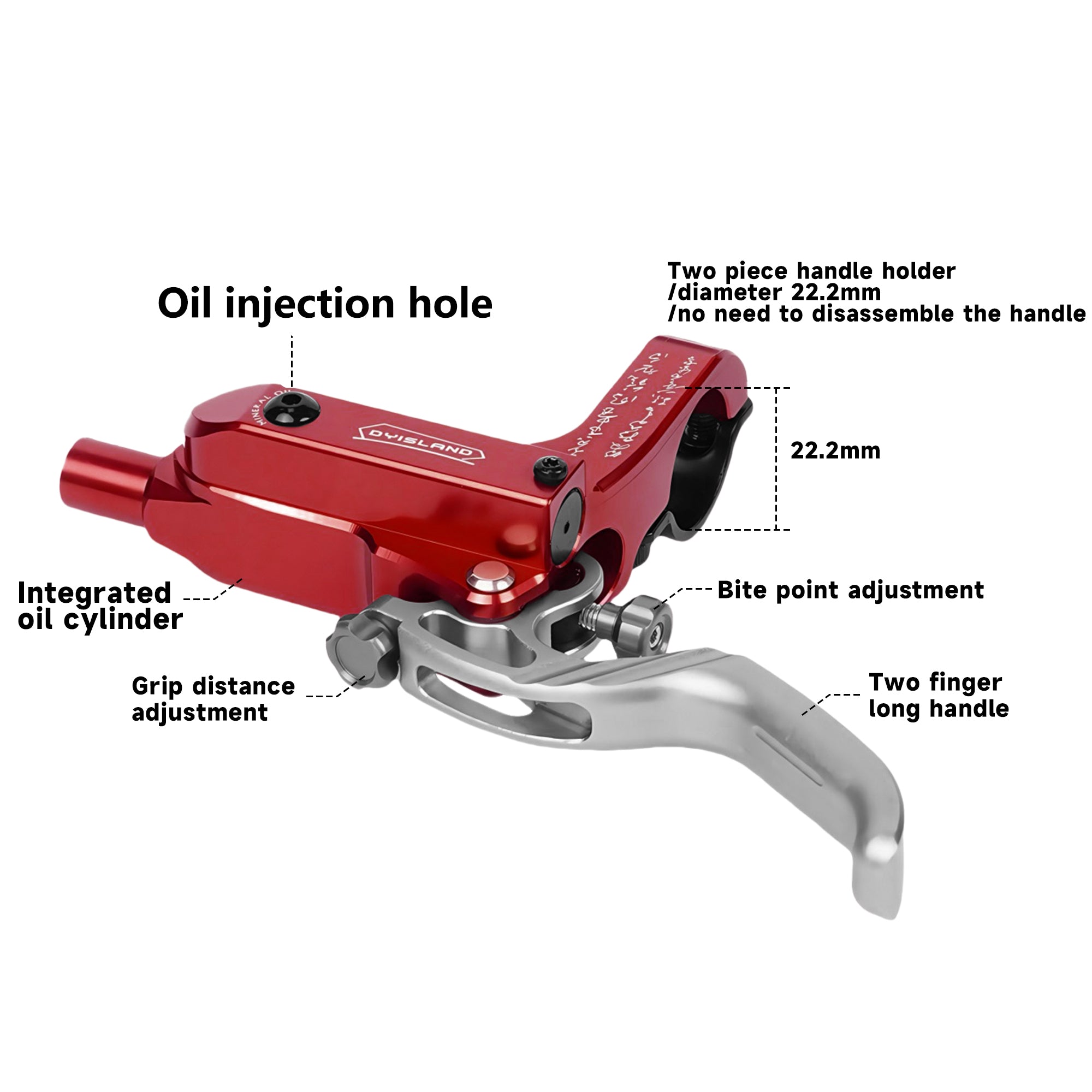 DYISLAND SD-M4 Four-Piston Hydraulic Disc Brake Kit, Suitable For Mountain Bikes.