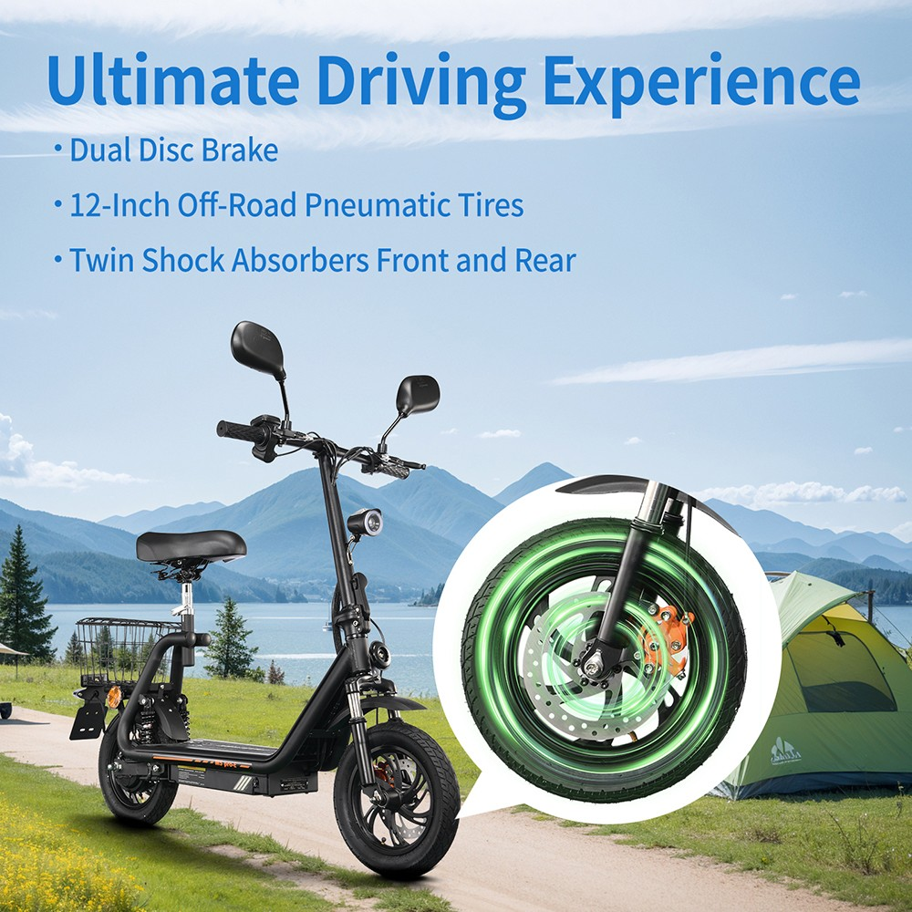TWOFISH M5 Pro-E Electric Scooter with Seat & Basket (EU)